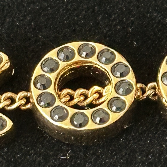 Chanel 01A COCO Gold Coloured Chain Necklace with Black Rhinestones - Picture 3 of 13